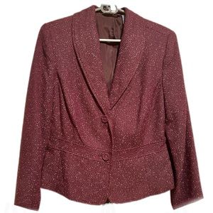 Hillard & Hanson Plum / Violet Tweed Blazer Jacket - Sz 12